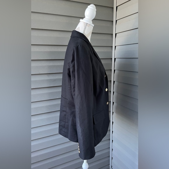 Vintage 90’s Lauren Ralph Lauren Black Blazer 3d Crested Suit Jacket Sz 14 W - Picture 5 of 12